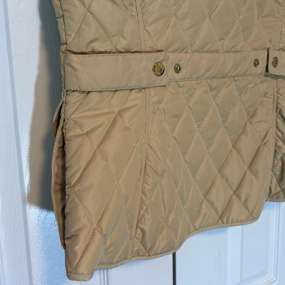 Lily Pulitzer Quilted Vest Small Tan Button Up Zipper Multiple Pockets - Picture 8 of 16